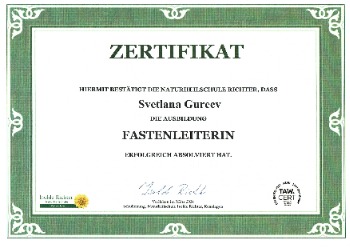 Fastenleiter Zertifikat